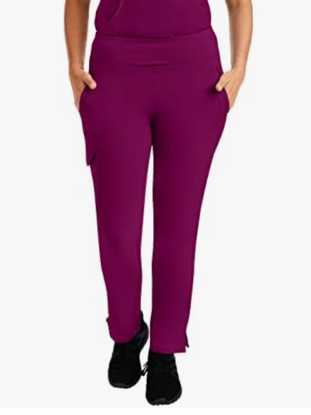 NWT Womens scrub pants Healing Hands yoga scrubs 3X Wine style